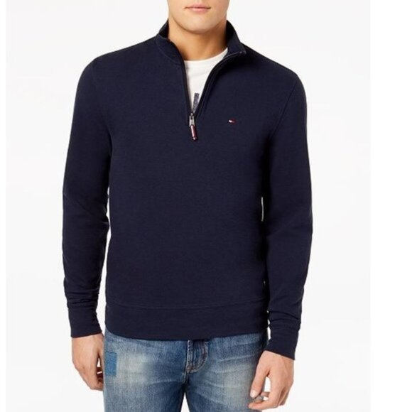 Tommy Hilfiger Mens 1/4 Zip Mockneck Sweatshirt - Picture 1 of 4